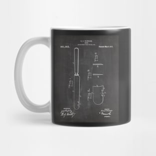 Cooking Knife Patent - Kitchen Chef Cook Farmhouse Art - Black Chalkboard Mug